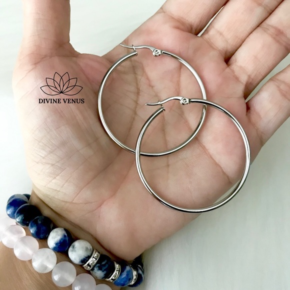 Hoop Earrings • Stainless Steel - Picture 3 of 3